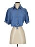 Love J Blue Short Sleeve Button-Down Shirt Size S - photo 1