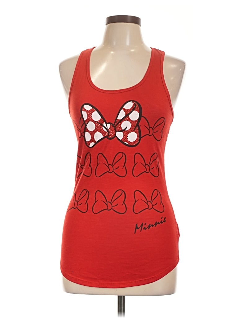 Pre-owned Disney Parks Tank Top Red Halter Neckline Tops