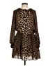 MICHAEL Michael Kors 100% Polyester Animal Print Brown Casual Dress Size 6 - photo 1