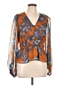 Shyanne 100% Polyester Orange Long Sleeve Blouse Size L - photo 1