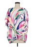 Cotton Bleu 100% Polyester Pink Short Sleeve Blouse Size M - photo 1