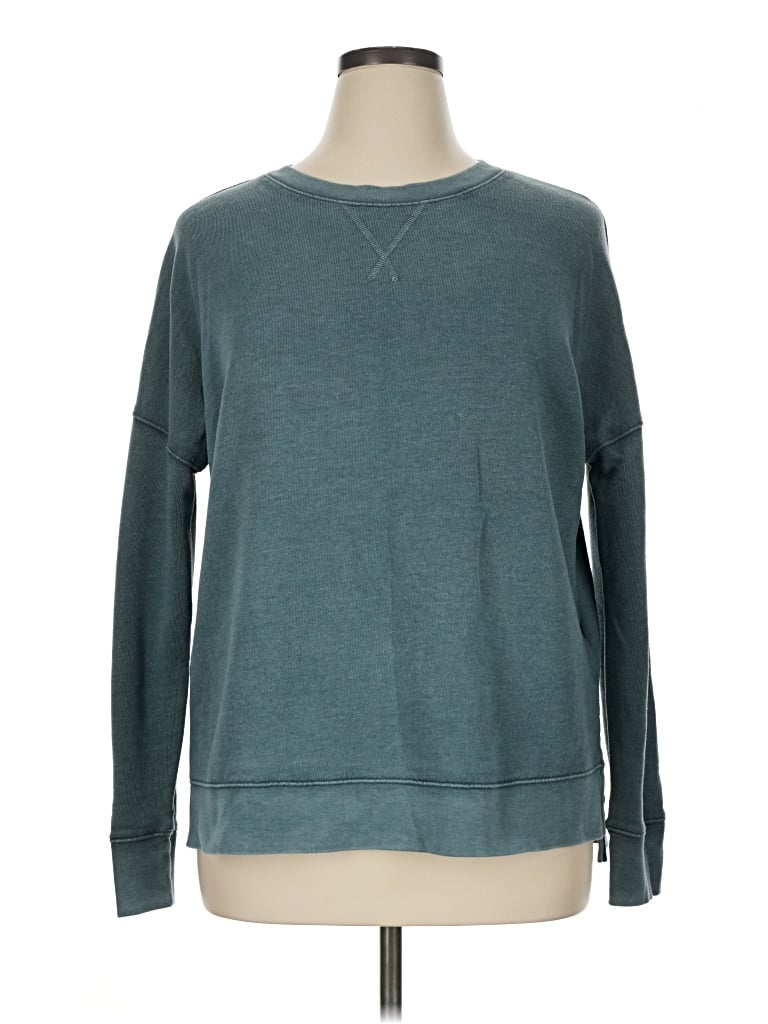 Pre-owned Time And Tru Long Sleeve T-shirt In Teal