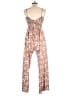 B.O.G Collective 100% Polyester Paisley Brown Jumpsuit Size L - photo 2