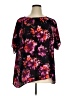 Sejour Floral Black Short Sleeve Blouse Size 16w - photo 1