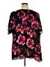 Sejour Floral Black Short Sleeve Blouse Size 16w - photo 2