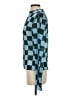 Monki Checkered-gingham Teal Long Sleeve Blouse Size S - photo 5