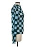 Monki Checkered-gingham Teal Long Sleeve Blouse Size S - photo 4