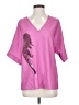 Shein 100% Polyester Pink Short Sleeve Blouse Size 4 - photo 1