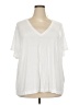 On 34th White Short Sleeve Blouse Size 4X - photo 1