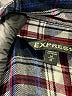 Express Plaid Black 3/4 Sleeve Button-Down Shirt Size M - photo 7