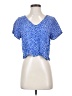 Monki 100% Viscose Blue Short Sleeve Top Size S - photo 1
