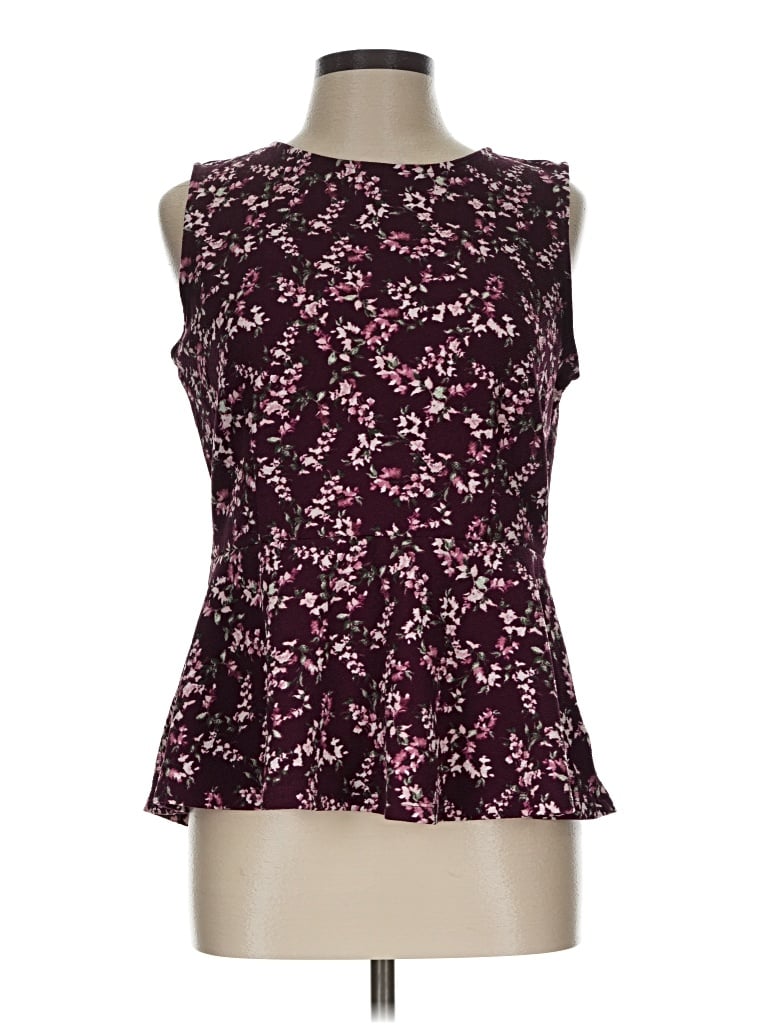Pre-owned Elle Sleeveless Blouse In Burgundy