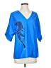 Shein 100% Polyester Blue 3/4 Sleeve Blouse Size 4 - photo 1