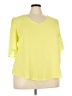 Lush 100% Polyester Yellow 3/4 Sleeve T-Shirt Size 3X - photo 1