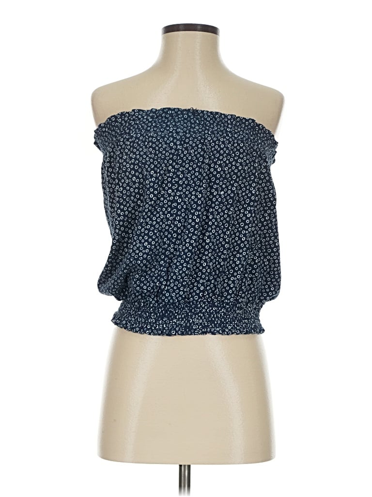 Pre-owned Anthropologie Tube Top Blue Strapless Neckline Tops