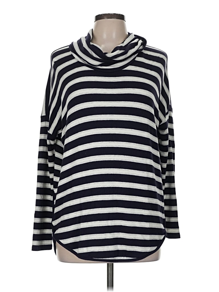 Pre-owned Lou & Grey Long Sleeve Turtleneck In Silver