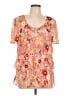 Emma James 100% Polyester Orange Short Sleeve Blouse Size L - photo 1