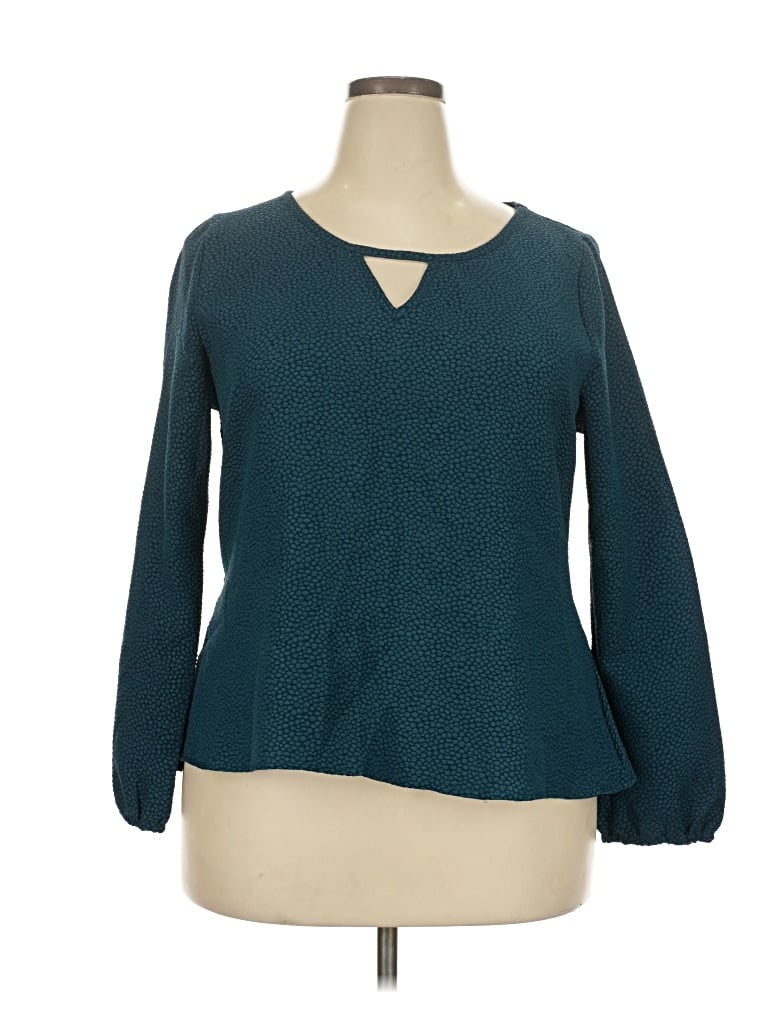 Pre-owned Xhilaration Long Sleeve Blouse In Teal