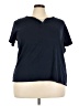 Basic Editions 100% Cotton Blue Short Sleeve Top Size 3X - photo 1