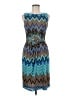 David Meister 100% Polyester Chevron-herringbone Teal Cocktail Dress Size 6 - photo 1