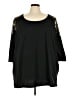 Roaman's Black 3/4 Sleeve Top Size 4X - photo 1