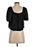 Unsubscribed 100% Silk Black Short Sleeve Top Size XXS - photo 2
