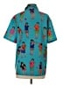 Assorted Brands Print Teal Short Sleeve Button-Down Shirt Size S - photo 2