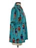 Assorted Brands Print Teal Short Sleeve Button-Down Shirt Size S - photo 4