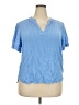 Well Worn 100% Viscose Blue Short Sleeve Blouse Size XXL - photo 1