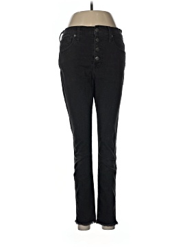 Madewell Petite 10" High-Rise Skinny Jeans in Berkeley Black: Button-Through Edition (view 1)