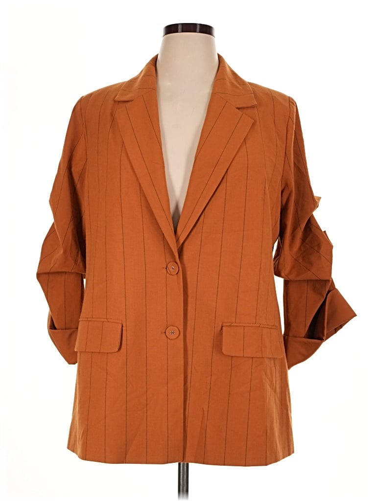 Pre-owned Danielle Bernstein Blazer Jacket In Orange