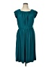 Suzi Chin for Maggy Boutique Solid Teal Casual Dress Size 14 - photo 1