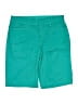 JM Collection Solid Teal Shorts Size 10 Petite - photo 1