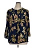 Daniel Rainn 100% Rayon Floral Blue 3/4 Sleeve Blouse Size XL - photo 1