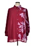 IMAN 100% Polyester Print Burgundy Long Sleeve Blouse Size 1X - photo 1