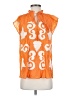 Chufy 100% Polyester Orange Short Sleeve Blouse Size S - photo 1