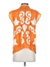 Chufy 100% Polyester Orange Short Sleeve Blouse Size S - photo 2