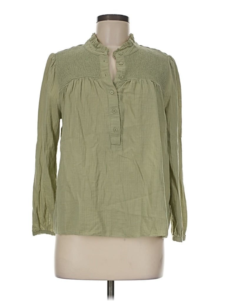 Pre-owned Jcrew 3/4 Sleeve Blouse In Green