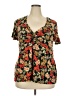 Socialite Floral Black Short Sleeve Blouse Size 3X - photo 1