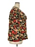 Socialite Floral Black Short Sleeve Blouse Size 3X - photo 4