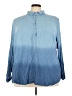 Boohoo 100% Viscose Blue Long Sleeve Blouse Size 22 - photo 1
