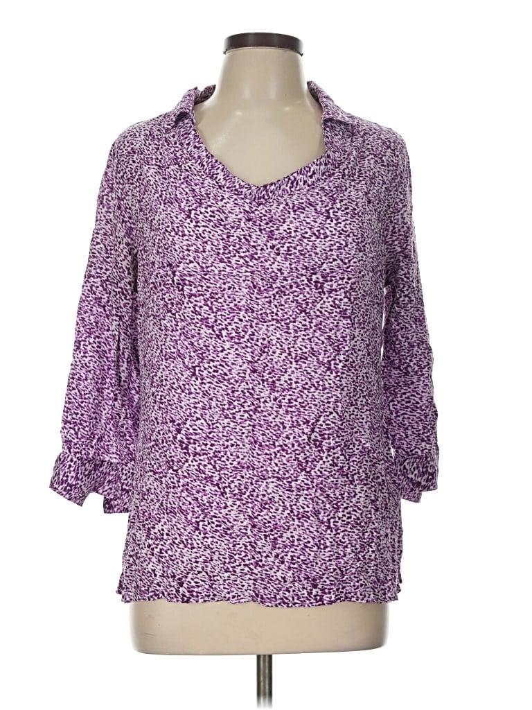 Pre-owned The Limited 3/4 Sleeve Blouse In Purple