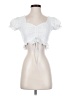 Romwe White Short Sleeve Top Size 4 - photo 1