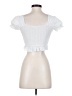 Romwe White Short Sleeve Top Size 4 - photo 2