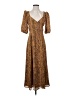 WAYF 100% Polyester Animal Print Brown Casual Dress Size XS - photo 1