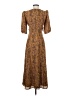 WAYF 100% Polyester Animal Print Brown Casual Dress Size XS - photo 2