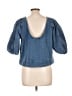 Zara Blue 3/4 Sleeve Top Size L - photo 2