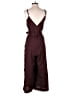 Mystic 100% Polyester Solid Burgundy Jumpsuit Size M - photo 2