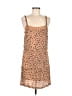 Auguste 100% Rayon Animal Print Tan Casual Dress Size 8 - photo 1