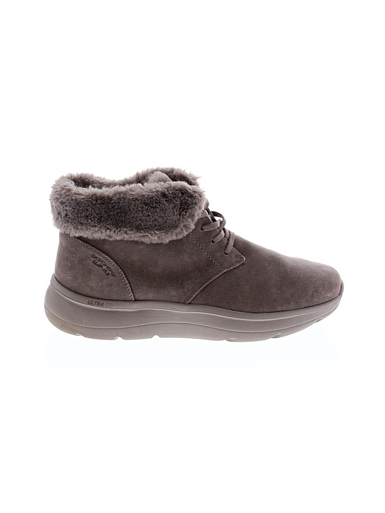 Pre-owned Skechers Ankle Boots In Gray